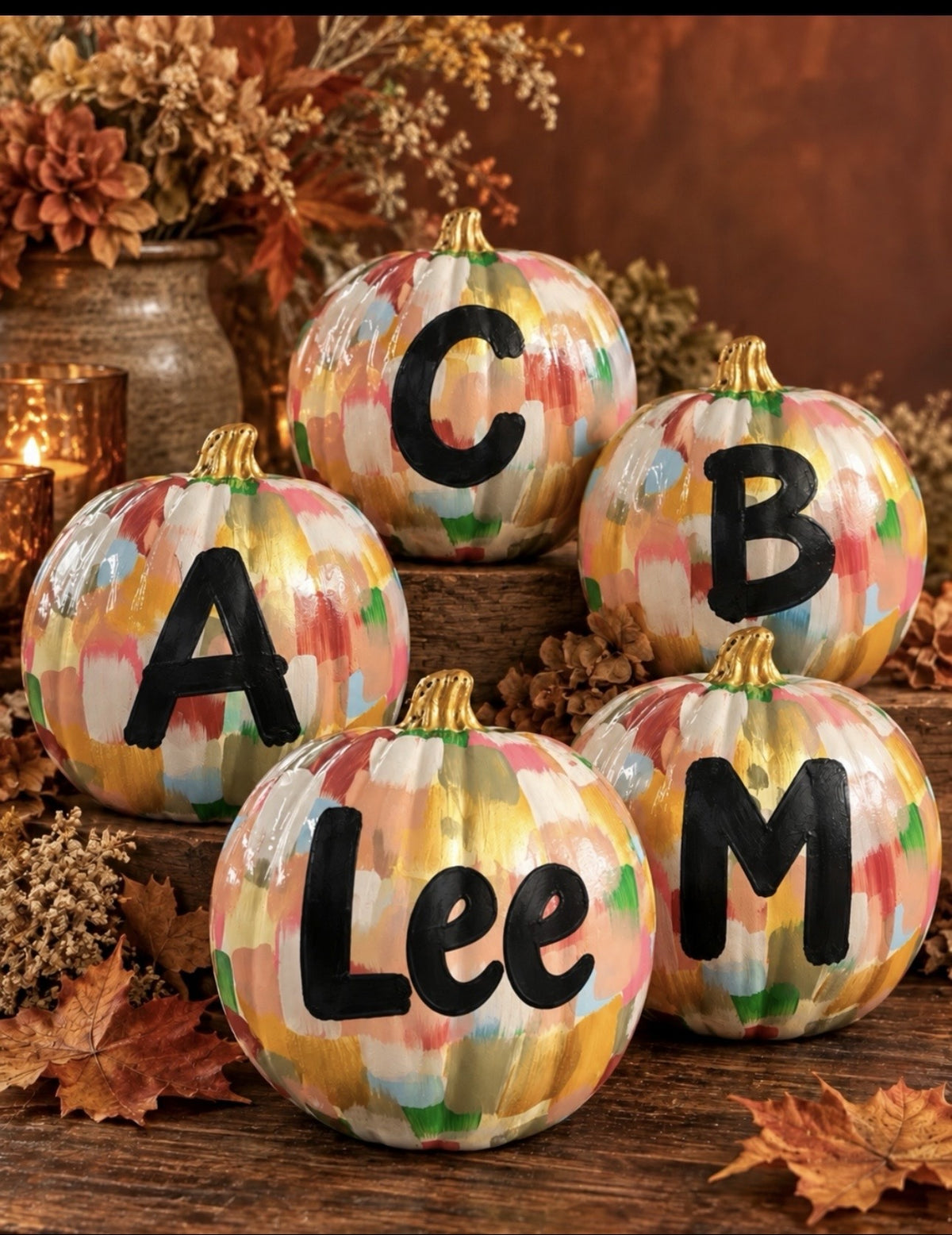 Custom Painted Pumpkin — original painting by Beth James