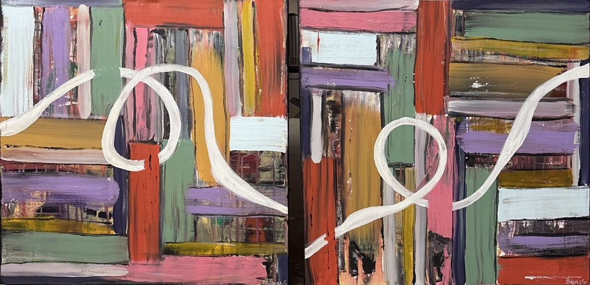 Loop One & Loop Two (Pair) — original painting by Beth James